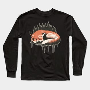 Vintage Sleeping Fox Long Sleeve T-Shirt